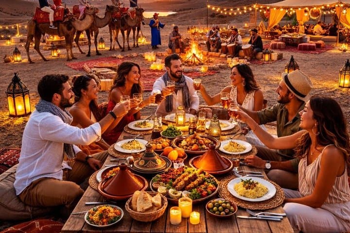 Agafay Desert Sunset Dinner with Camel Ride & Moroccan Live Show
